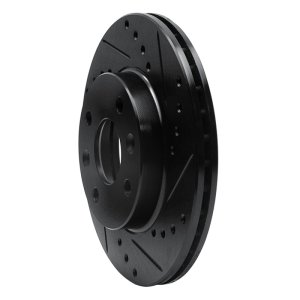 Kia Spectra Brake Rotor (1) - Front Right - R1 Concepts - Drilled & Slotted - Black - `94-`00